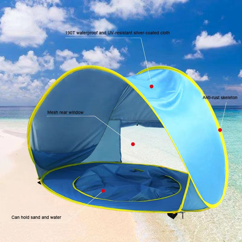 ShadeNest – Pop-Up Zonnetent voor Baby's vanaf 0 Maanden – Ideaal voor Tuin- & Strandplezier