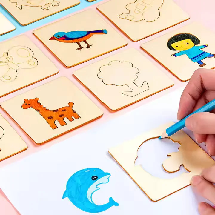 DrawEase™ - Houten sjablonenset voor kinderen