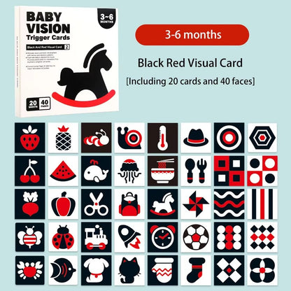BrightPeek Contrastkaarten voor Baby’s – Zwart-Wit Stimulerend – Vanaf 0 Maanden