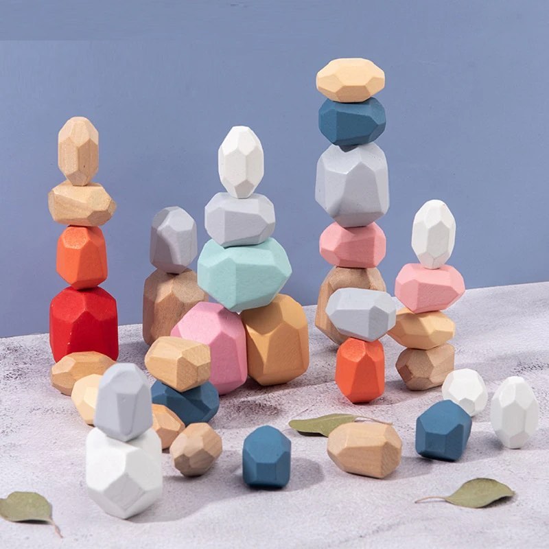 BalanceBlocks – Wooden Stacking Stones for Kids Ages 3+ – Enhances Coordination & Creativity – NL