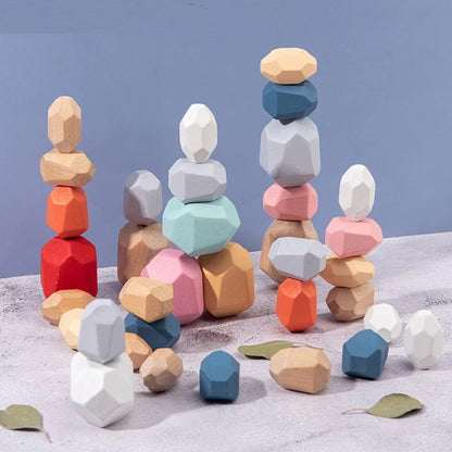 BalanceBlocks – Wooden Stacking Stones for Kids Ages 3+ – Enhances Coordination & Creativity – NL