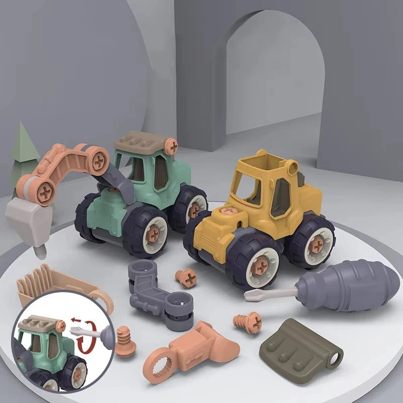 BuildCrew Mini Engineering Voertuigenset met Graaf- & Laadspeelgoed – Voor Leeftijd 3+