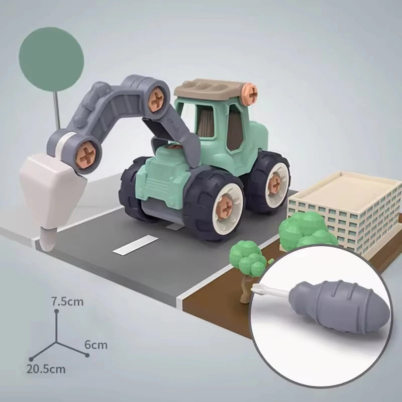 BuildCrew Mini Engineering Voertuigenset met Graaf- & Laadspeelgoed – Voor Leeftijd 3+