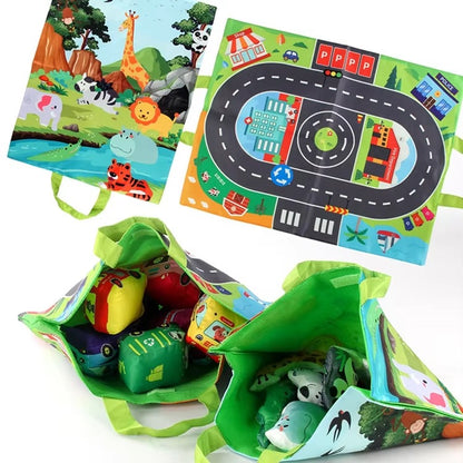 DriftVille – Opvouwbare Speelmat met Auto’s & Stadswegen Kinderen 3+