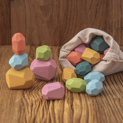 BalanceBlocks – Wooden Stacking Stones for Kids Ages 3+ – Enhances Coordination & Creativity – NL