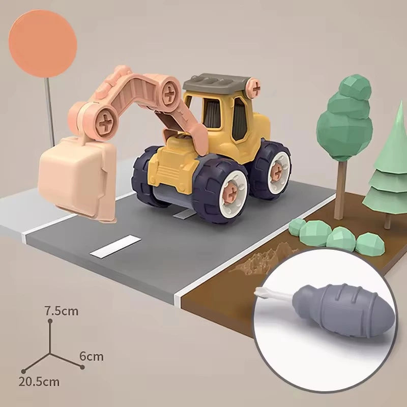 BuildCrew Mini Engineering Voertuigenset met Graaf- & Laadspeelgoed – Voor Leeftijd 3+
