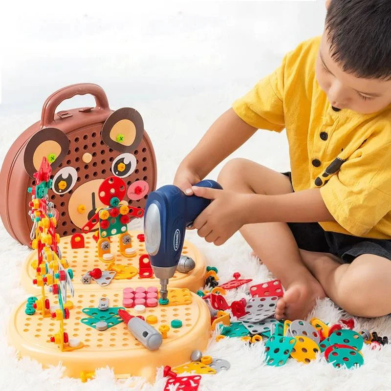PuzzleCraft - STEM Bouwspeelgoed Set met Boor & Schroeven - Creatieve Puzzel Bouwset - Voor kinderen vanaf 3 jaar