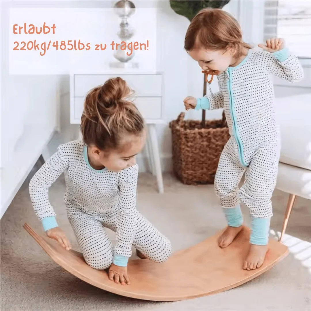 BalancePlay™ – Houten Evenwichtsbord voor Kinderen vanaf 18m+ – Stimuleert Balans, Spierkracht & Creatief Spel