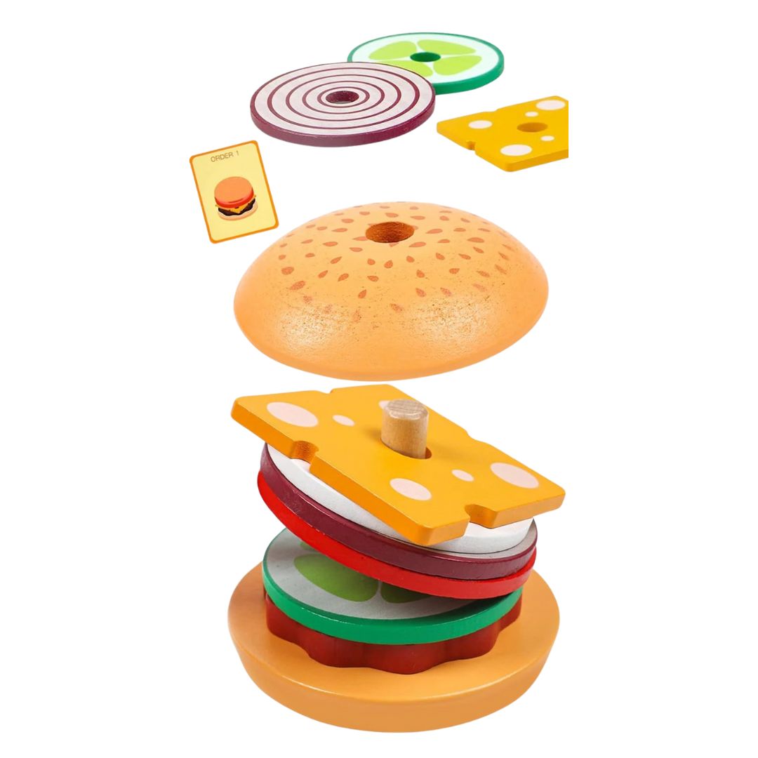 Stack & Snack – Houten Sandwich Stapelspeelgoed voor Kinderen vanaf 3 Jaar – Stimuleert Creativiteit