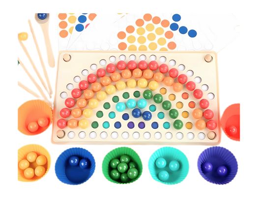 RainbowMatch – Houten Kleurensorteerspel voor Kinderen vanaf 3 Jaar – Stimuleert Kleurenherkenning