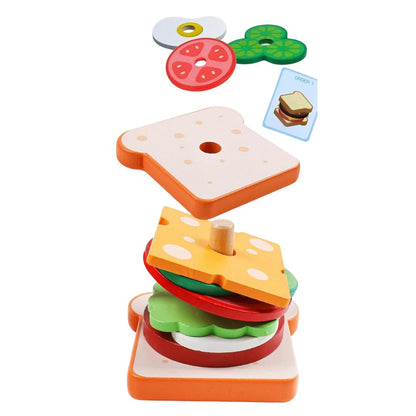 Stack & Snack – Houten Sandwich Stapelspeelgoed voor Kinderen vanaf 3 Jaar – Stimuleert Creativiteit