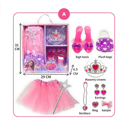 LittlePrincess™ – Verkledingschoenen & Accessoireset | Tiara, Sieraden, Fantasiespel | Leeftijd 3–6 jaar