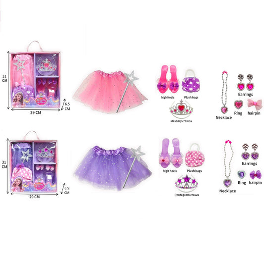 LittlePrincess™ – Verkledingschoenen & Accessoireset | Tiara, Sieraden, Fantasiespel | Leeftijd 3–6 jaar