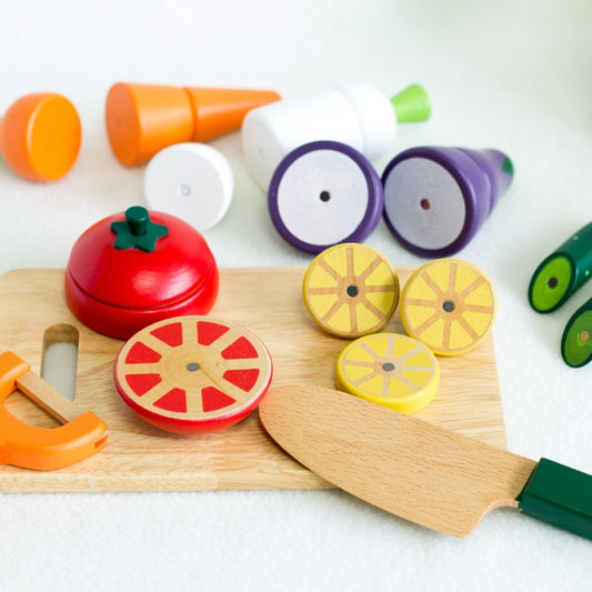 CuttiChop™ – Houten Snijgroente Set | Fantasie Keuken Speelgoed | Montessori | 2–6 Jaar