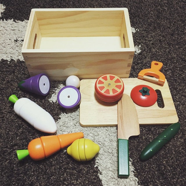 CuttiChop™ – Houten Snijgroente Set | Fantasie Keuken Speelgoed | Montessori | 2–6 Jaar