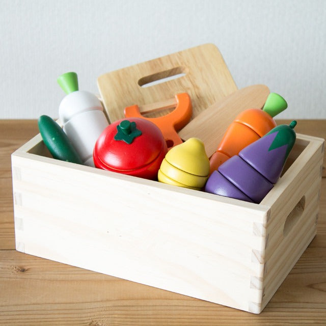 CuttiChop™ – Houten Snijgroente Set | Fantasie Keuken Speelgoed | Montessori | 2–6 Jaar