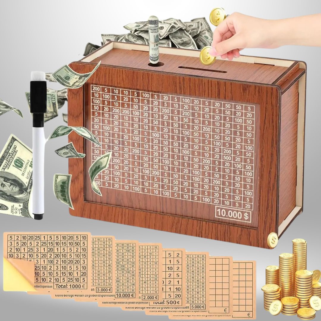 MoneySaverBox - Houten Ambachtelijke Spaarpot