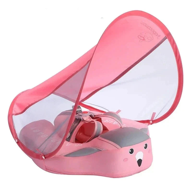 SplashGuard Baby Zwemtrainer met Zonnescherm – Opblaasbare Zwemfloat