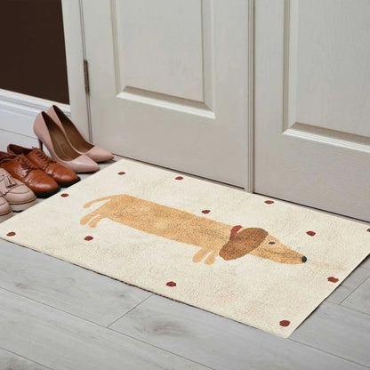 HoundHaven Mat – Zacht Antislip Kindertapijt met Teckelprint