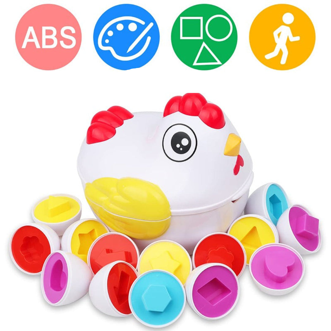 HatchHue – Kleur- & Vormen Eieren Puzzelspel | Sorteer- & Match Speelgoed voor Kinderen vanaf 4 Jaar