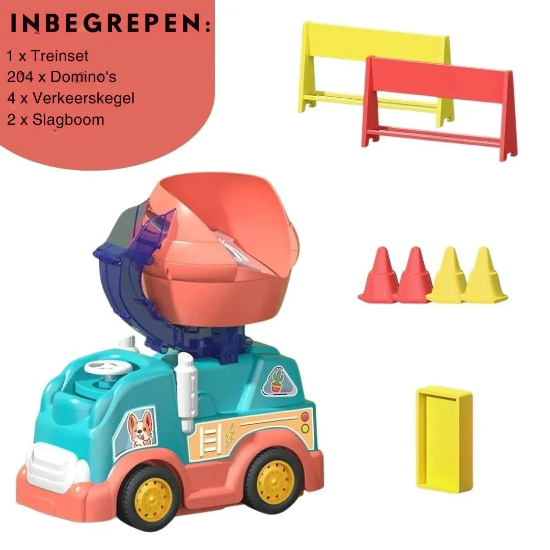 DominoTrack™ - Automatische dominotrein met kleurrijke bouwstenen