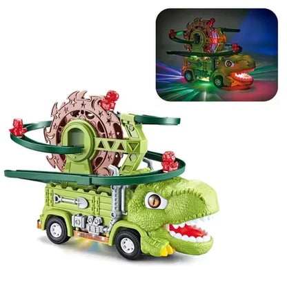 DinoLoop™ - Verlichte Dinosaurus Racebaan Truck voor kinderen vanaf 3 jaar - Combineert actie, licht en STEM-spel