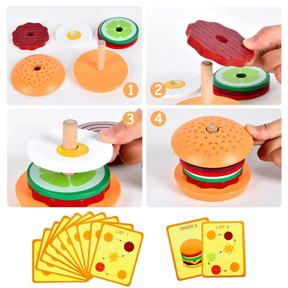 Stack & Snack – Houten Sandwich Stapelspeelgoed voor Kinderen vanaf 3 Jaar – Stimuleert Creativiteit