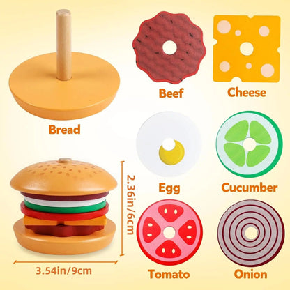 Stack & Snack – Houten Sandwich Stapelspeelgoed voor Kinderen vanaf 3 Jaar – Stimuleert Creativiteit