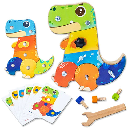 PlayCraft™ – Dinosaur Schroefbord Voor Kinderen Vanaf 3 Jaar – Verbetert Fijne Motoriek